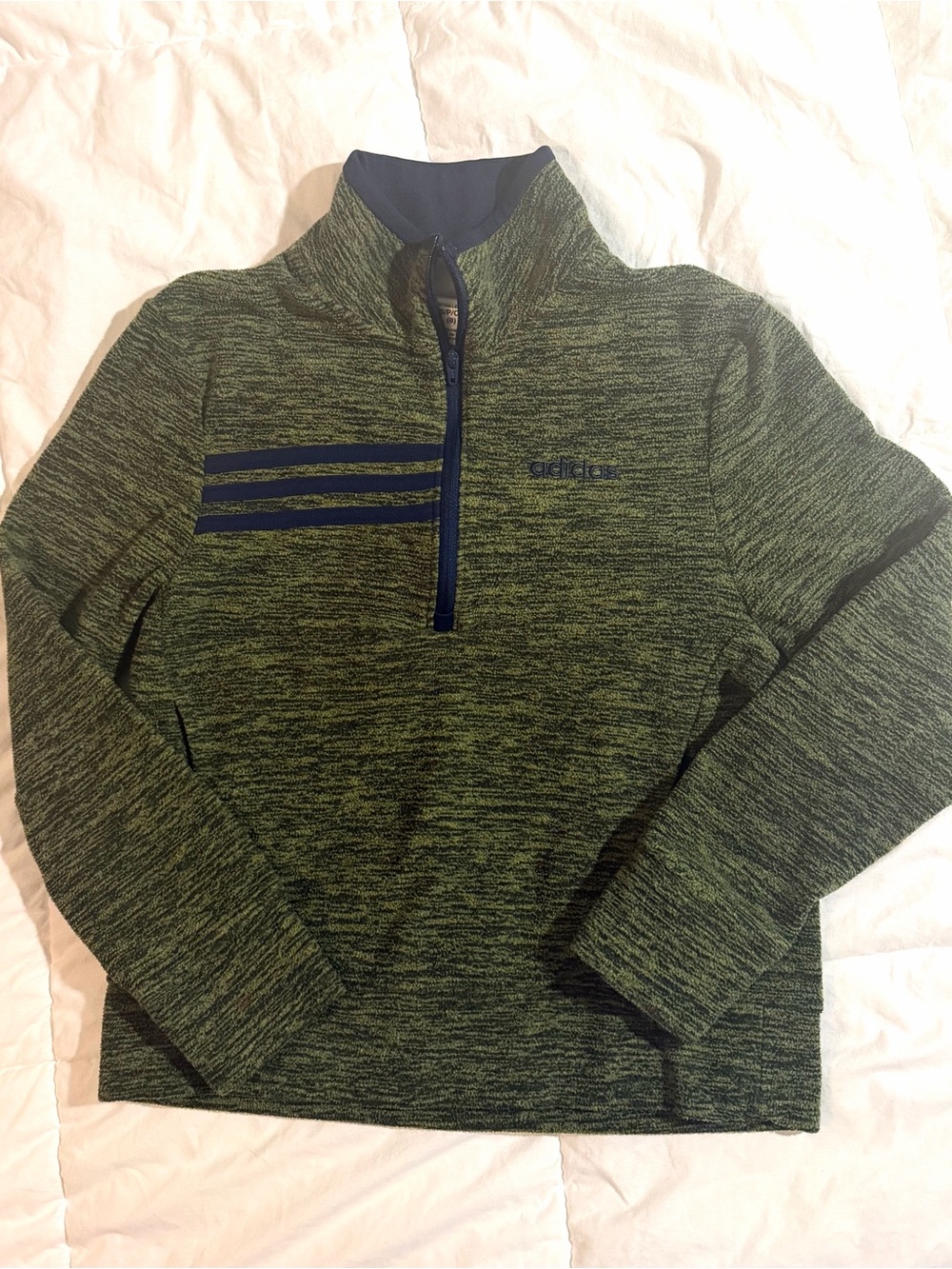 Adidas kids Green Quarter-Zip Performance Sweater size 8